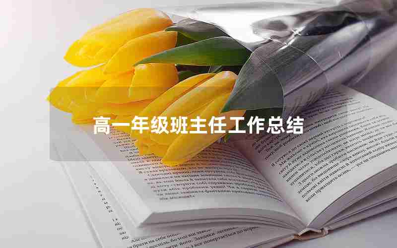 高一年级班主任工作总结