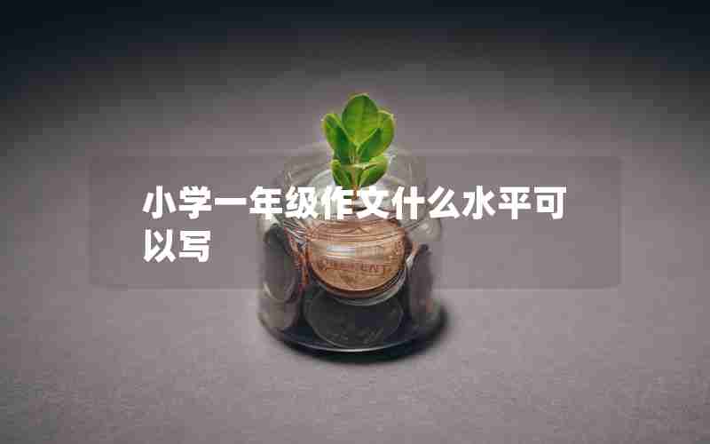 小学一年级作文什么水平可以写