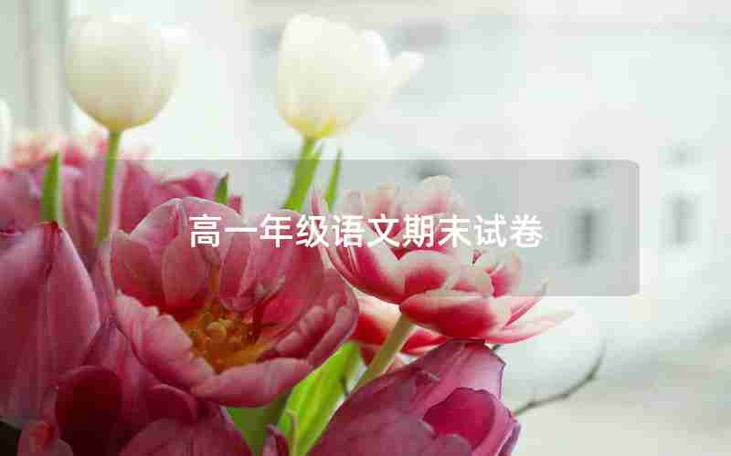 高一年级语文期末试卷