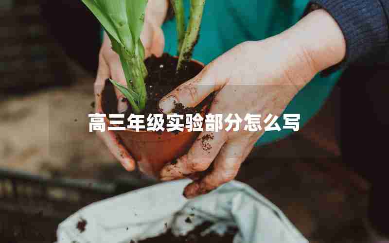高三年级实验部分怎么写