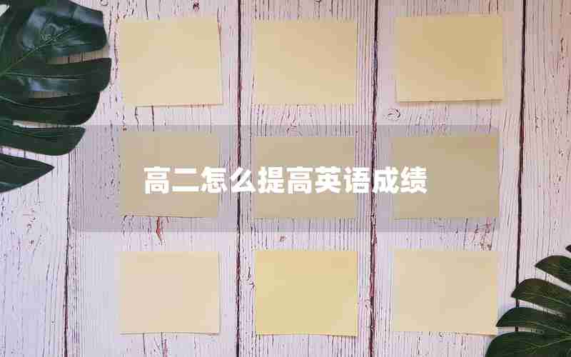 高二怎么提高英语成绩