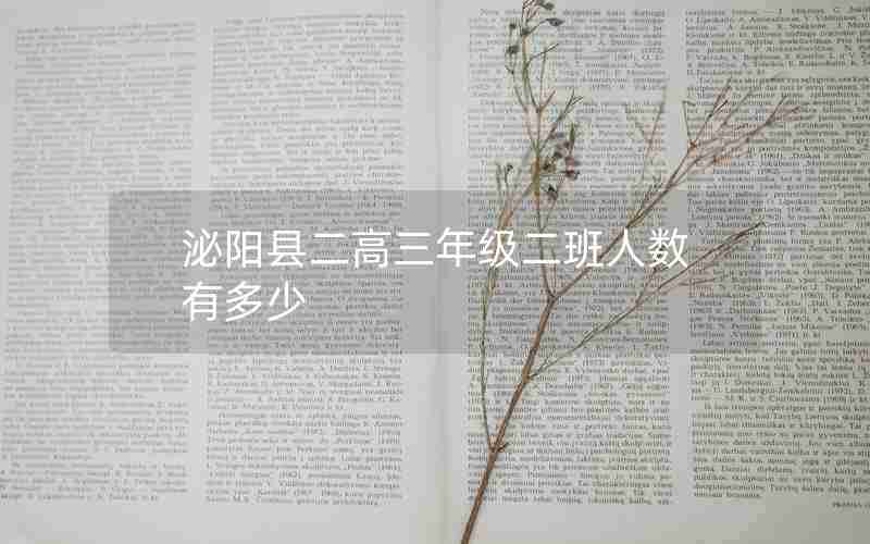 泌阳县二高三年级二班人数有多少