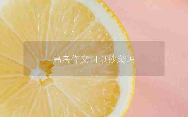 高考作文可以抄袭吗