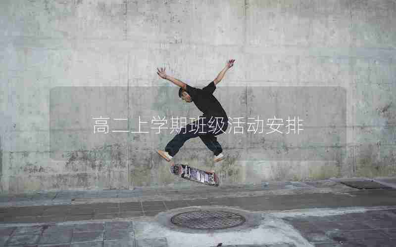 高二上学期班级活动安排