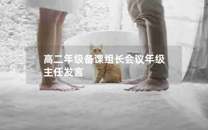高二年级备课组长会议年级主任发言