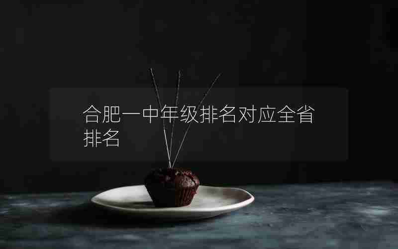 合肥一中年级排名对应全省排名