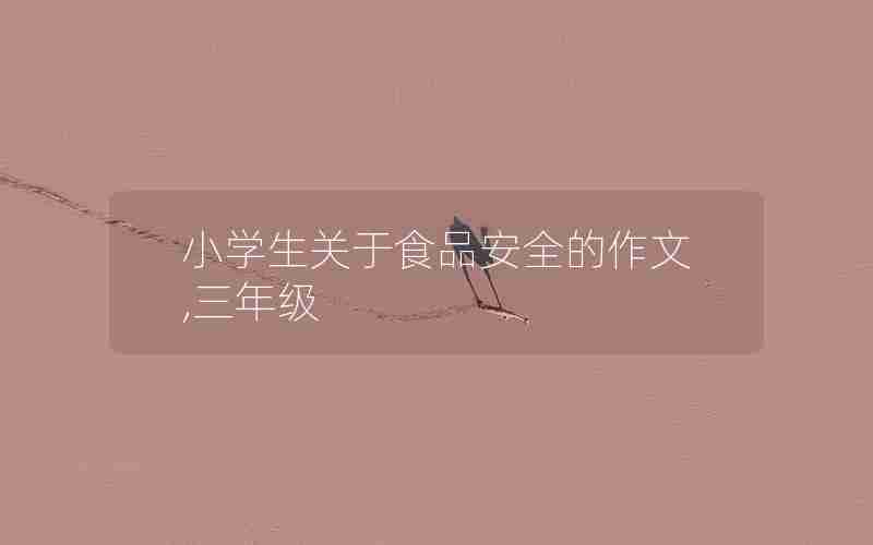 小学生关于食品安全的作文,三年级