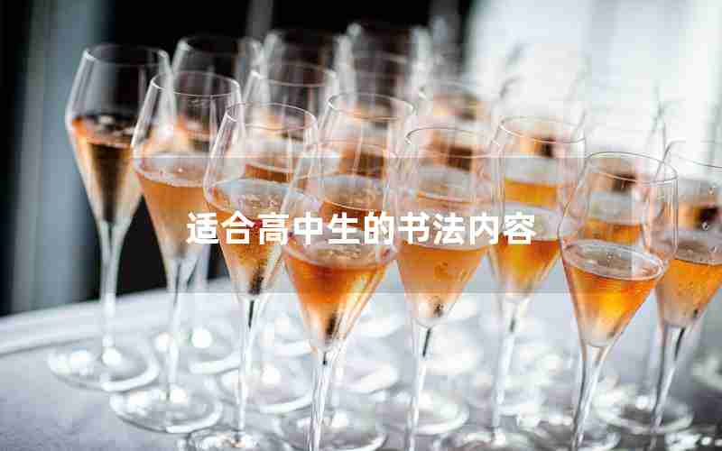 适合高中生的书法内容