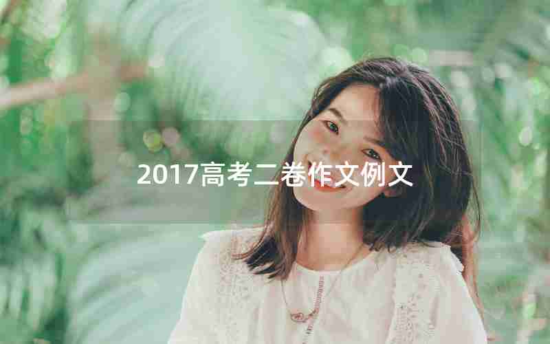 2017高考二卷作文例文