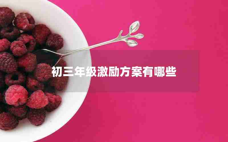 初三年级激励方案有哪些