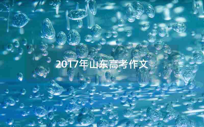 2017年山东高考作文