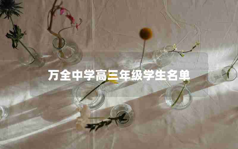 万全中学高三年级学生名单