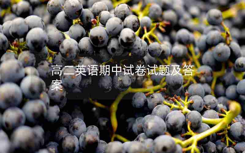 高二英语期中试卷试题及答案