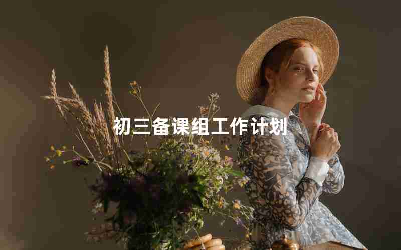 初三备课组工作计划