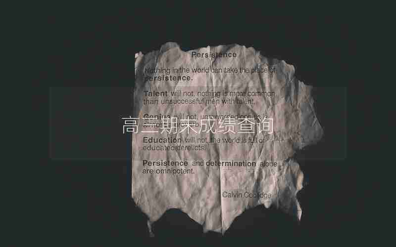 高三期末成绩查询