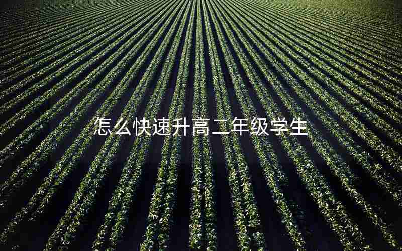 怎么快速升高二年级学生