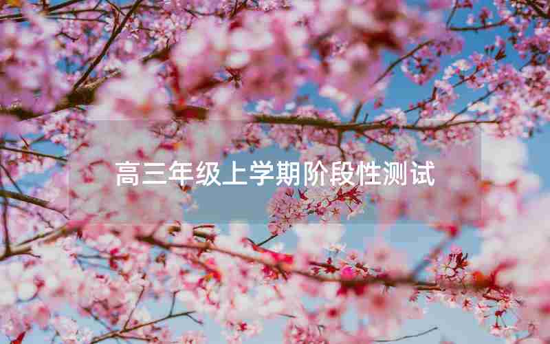 高三年级上学期阶段性测试