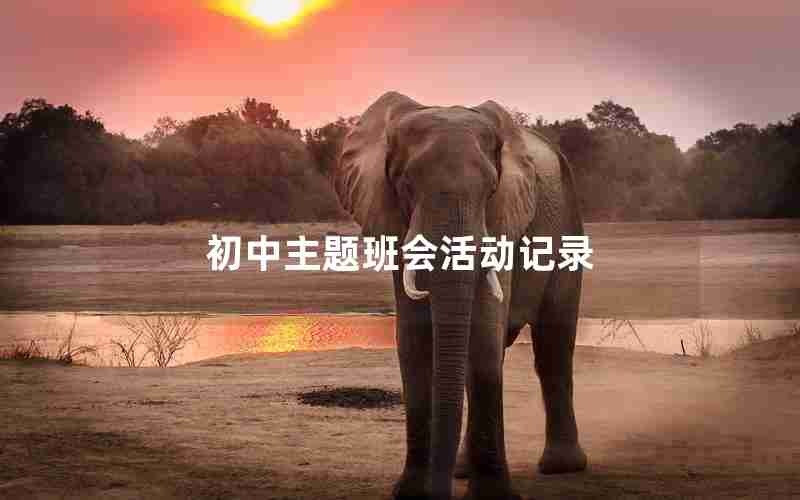 初中主题班会活动记录