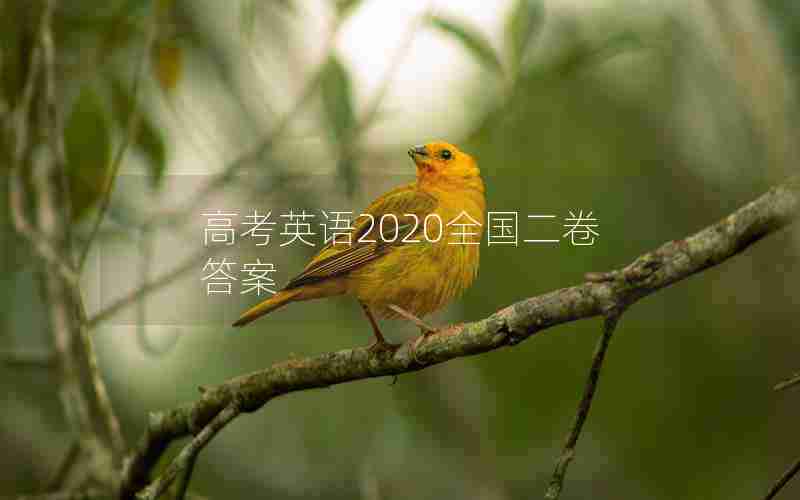 高考英语2020全国二卷答案