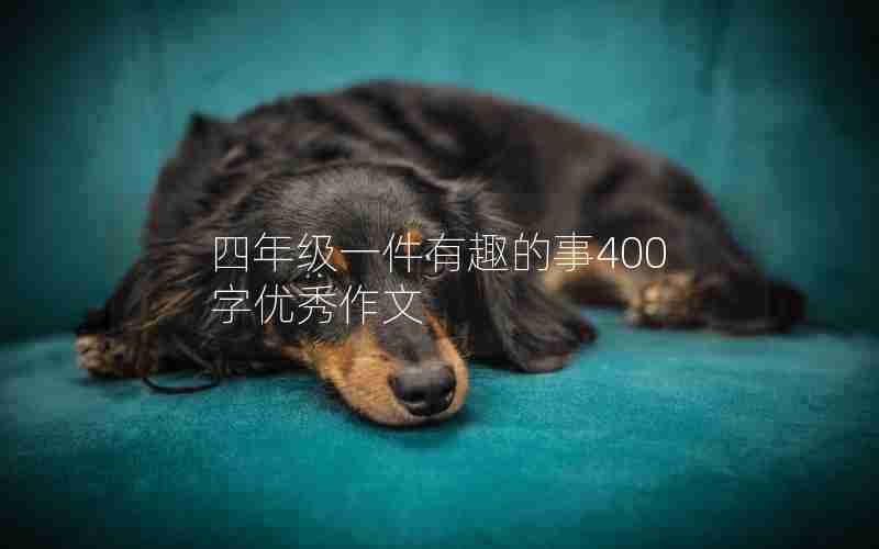 四年级一件有趣的事400字优秀作文