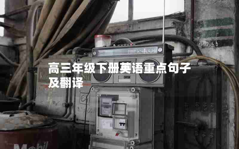 高三年级下册英语重点句子及翻译