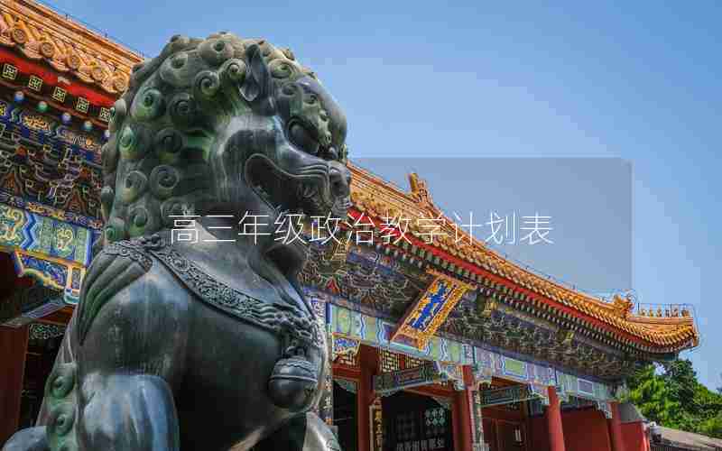 高三年级政治教学计划表