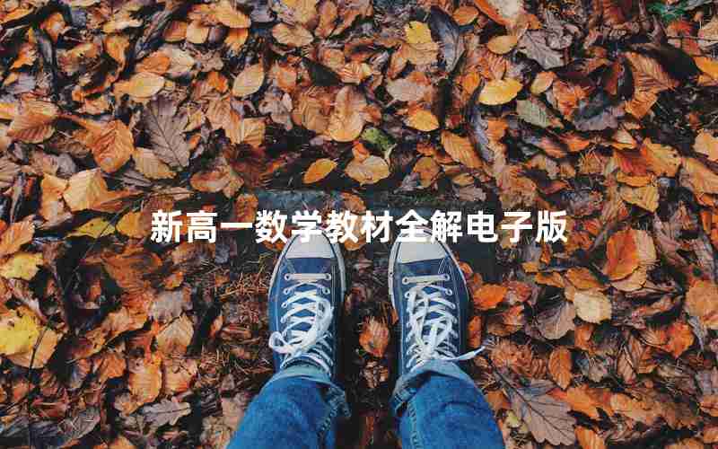 新高一数学教材全解电子版