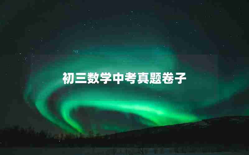 初三数学中考真题卷子
