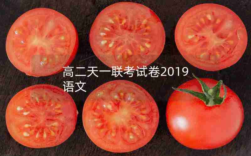 高二天一联考试卷2019语文
