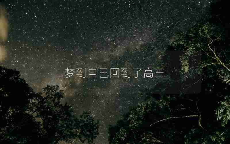 梦到自己回到了高三