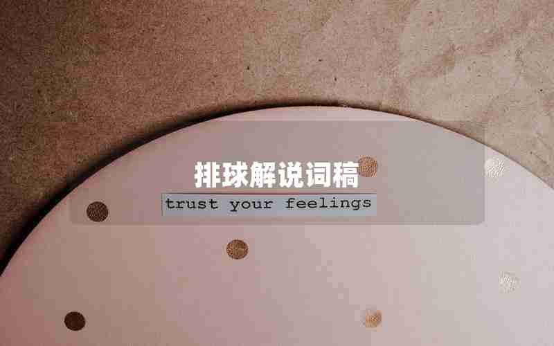 排球解说词稿