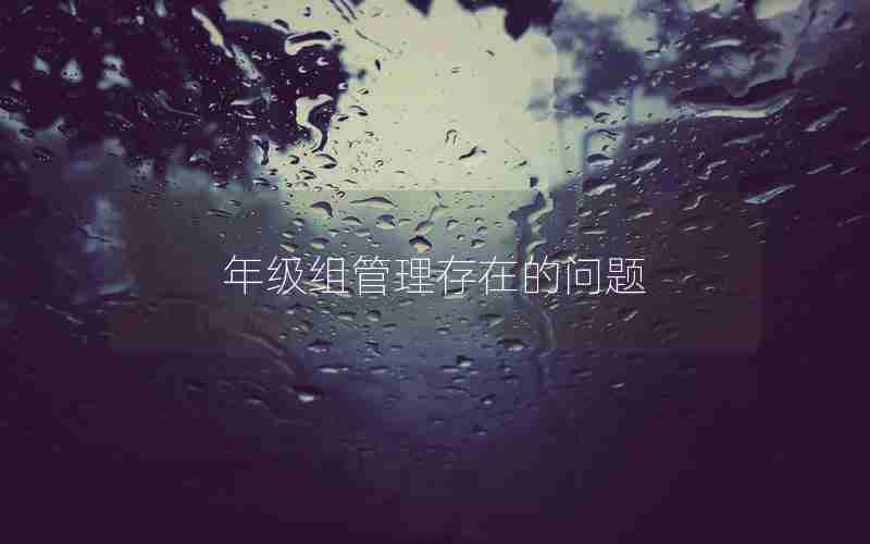 年级组管理存在的问题