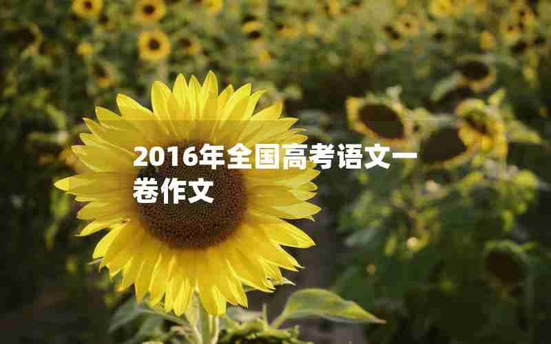2016年全国高考语文一卷作文
