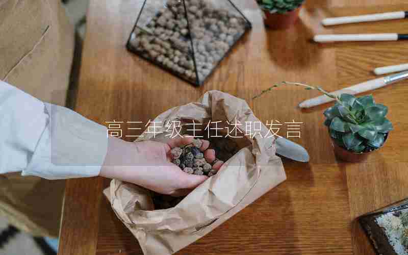 高三年级主任述职发言