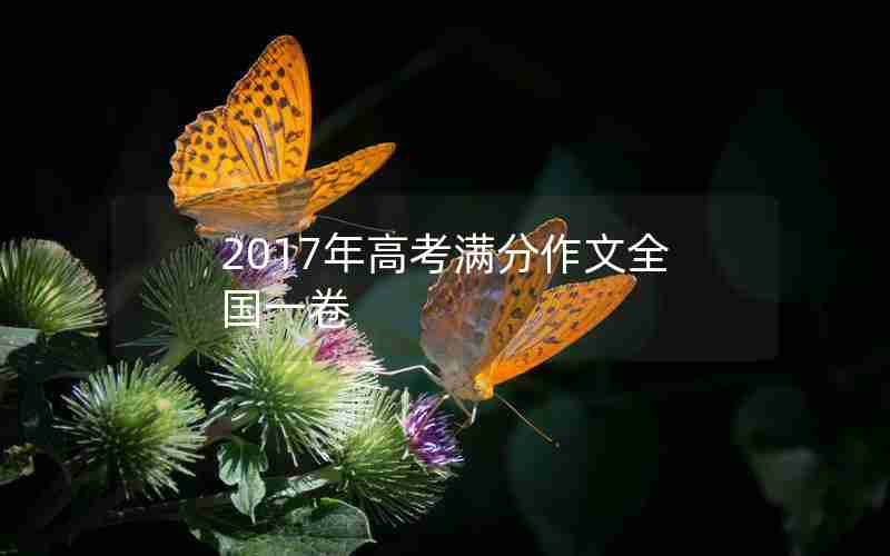 2017年高考满分作文全国一卷
