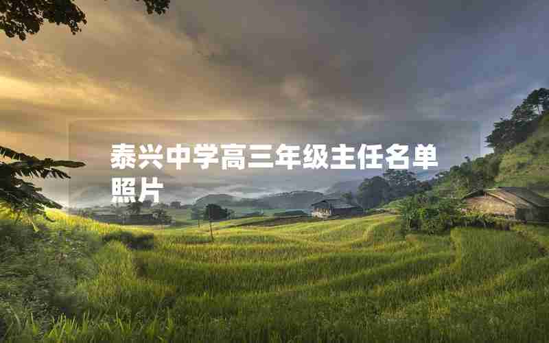 泰兴中学高三年级主任名单照片