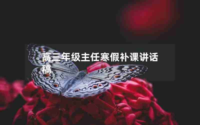高三年级主任寒假补课讲话稿