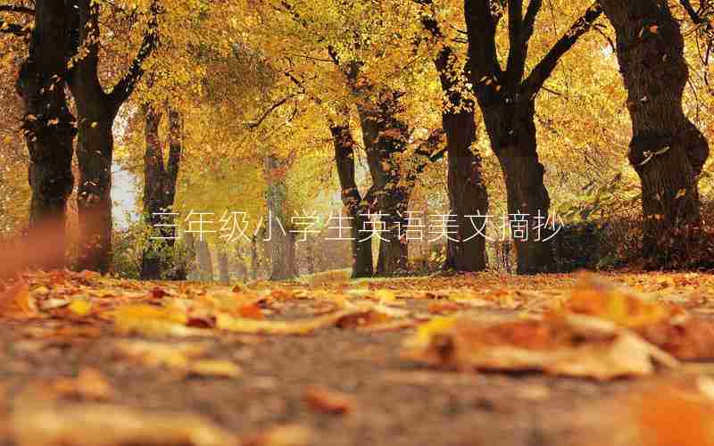 三年级小学生英语美文摘抄