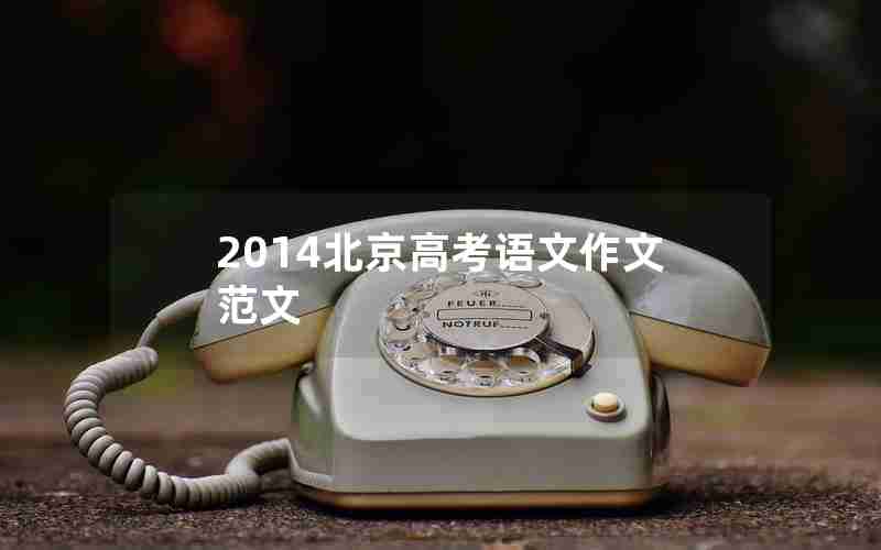 2014北京高考语文作文范文
