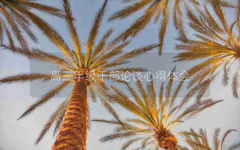 高三年级干部论谈心得体会