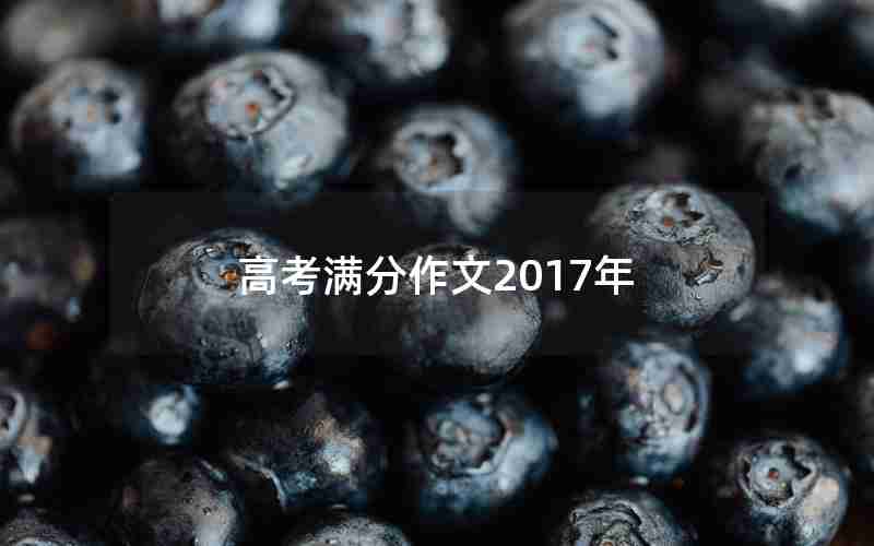 高考满分作文2017年