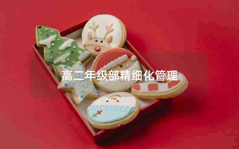 高二年级部精细化管理