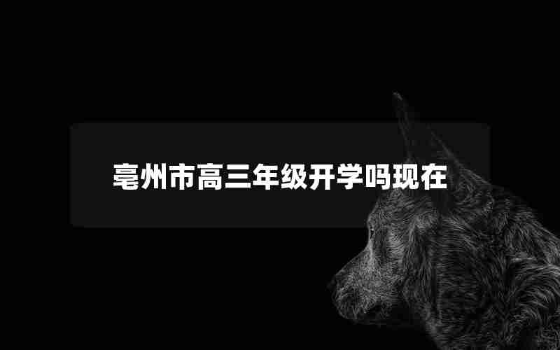 亳州市高三年级开学吗现在