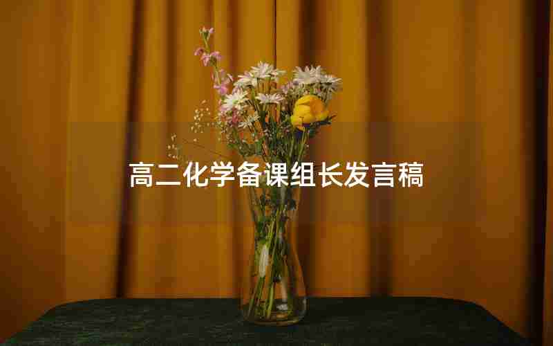 高二化学备课组长发言稿
