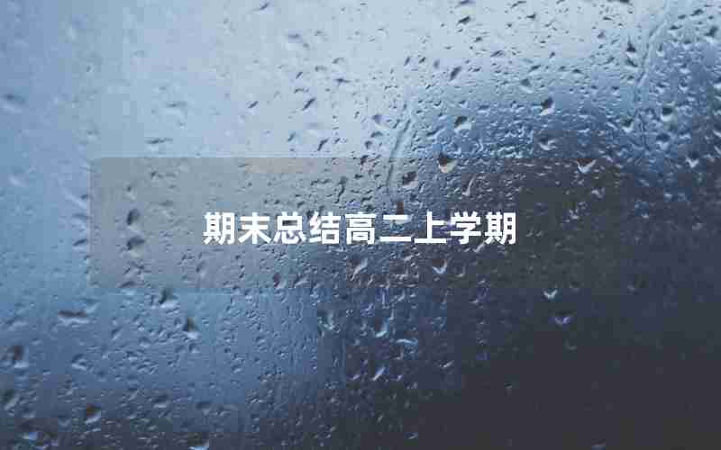 期末总结高二上学期