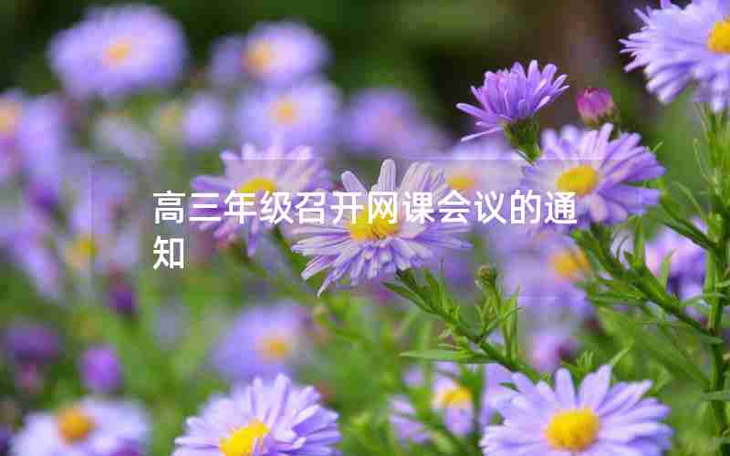 高三年级召开网课会议的通知
