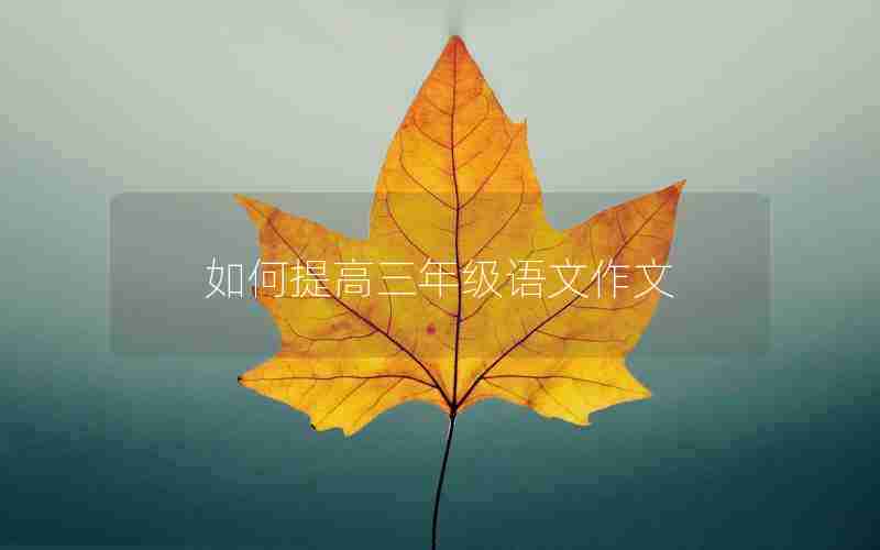 如何提高三年级语文作文