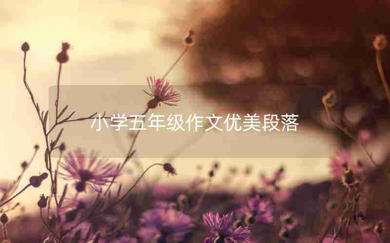 小学五年级作文优美段落