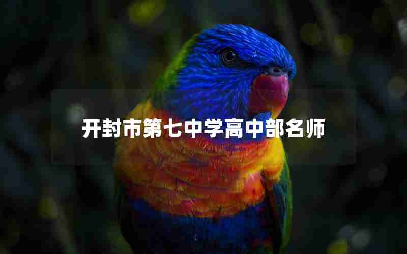 开封市第七中学高中部名师