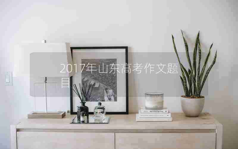 2017年山东高考作文题目